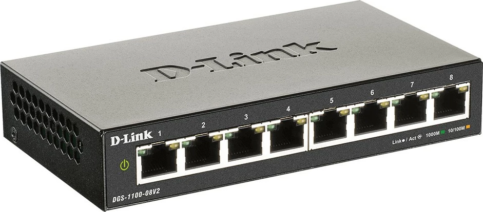 Managed switch Layer 2, 8-portni Gigabit Ethernet, črn D-Link DGS-1100-08V2