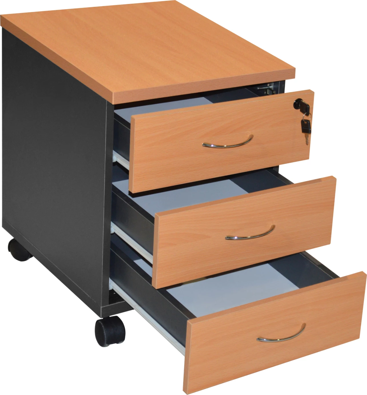 Profesionalni pisarniški predalnik FH2011.01 hrast s 3 predali 38X48X53cm