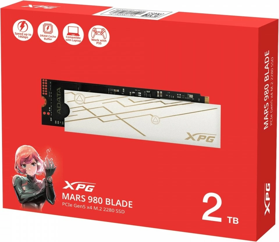SSD M.2 2TB, PCIe 5.0 x4, za prenosnik/namizni računalnik Adata XPG MARS 980 BLADE