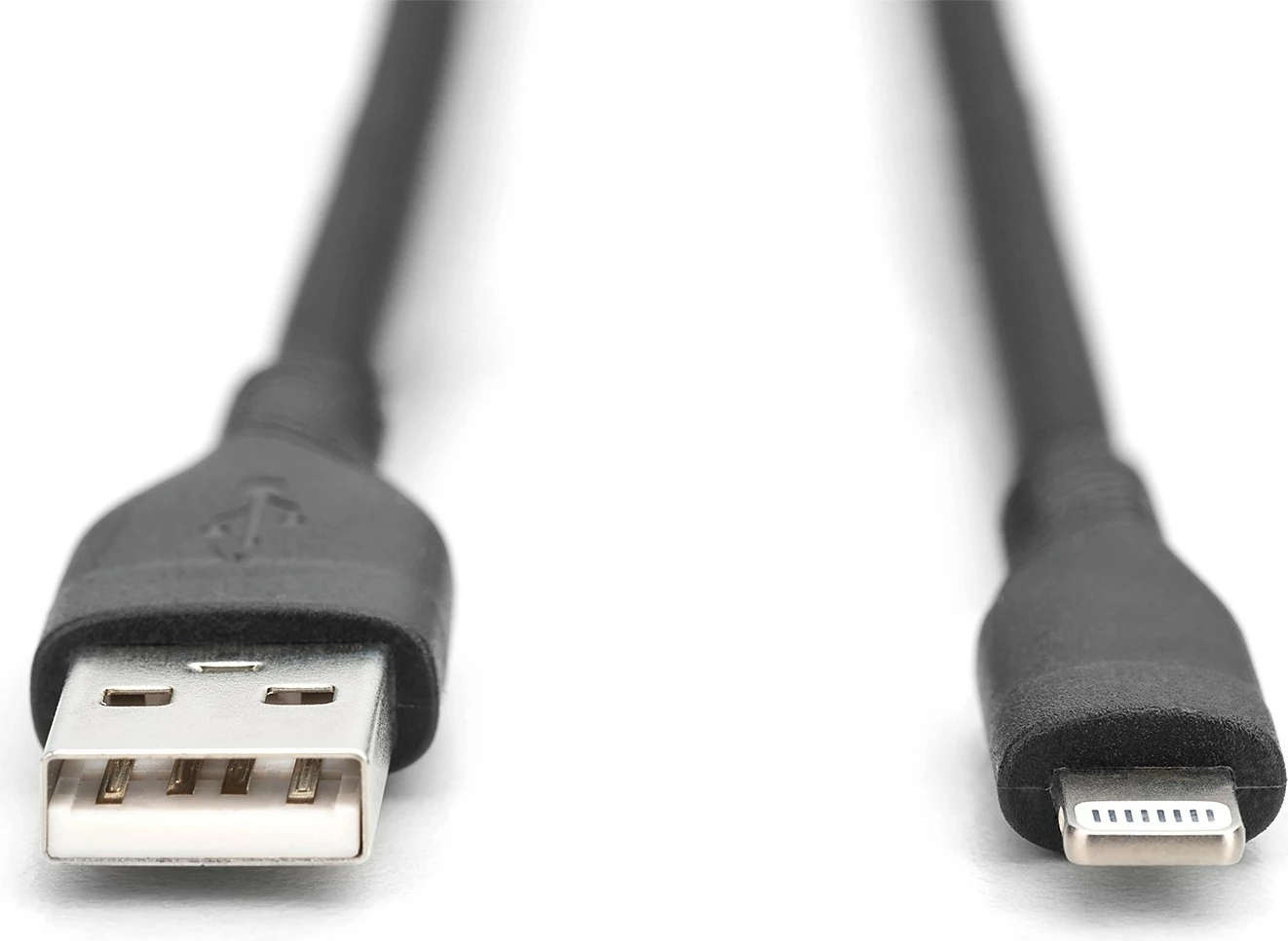 USB Lightning kabel, silikon, 2 m, črn Digitus