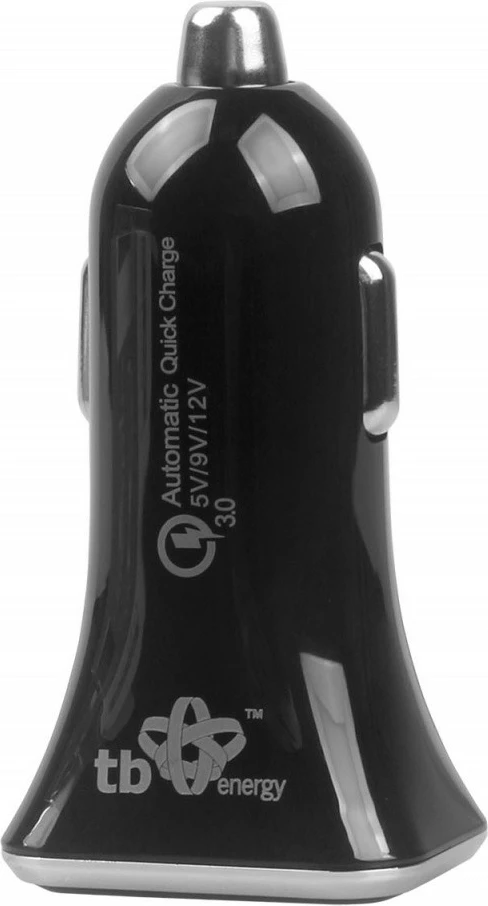 Avtomobilski polnilec, TB ASTBXLU2USBACQC, 2 USB vhoda (USB-C + USB 3.0), črn