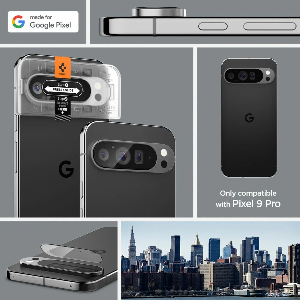 Zaščitno steklo za kamero Spigen Optik.tR Ez Fit, za Google Pixel 9 Pro, 2 kosa