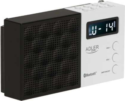 Digitalni PLL radio Adler AD1908 z Bluetoothom, USB/SD, črn/bel