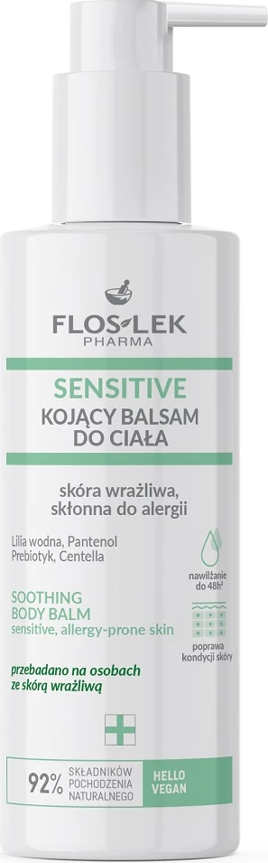 Negovalni balzam za telo za ženske Sensitive Soothing, Floslek, 175 ml