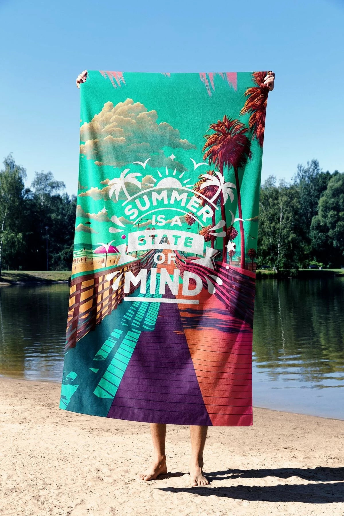 Plažna brisača Mijolnir, Summer is State of Mind, 90 x 150 cm