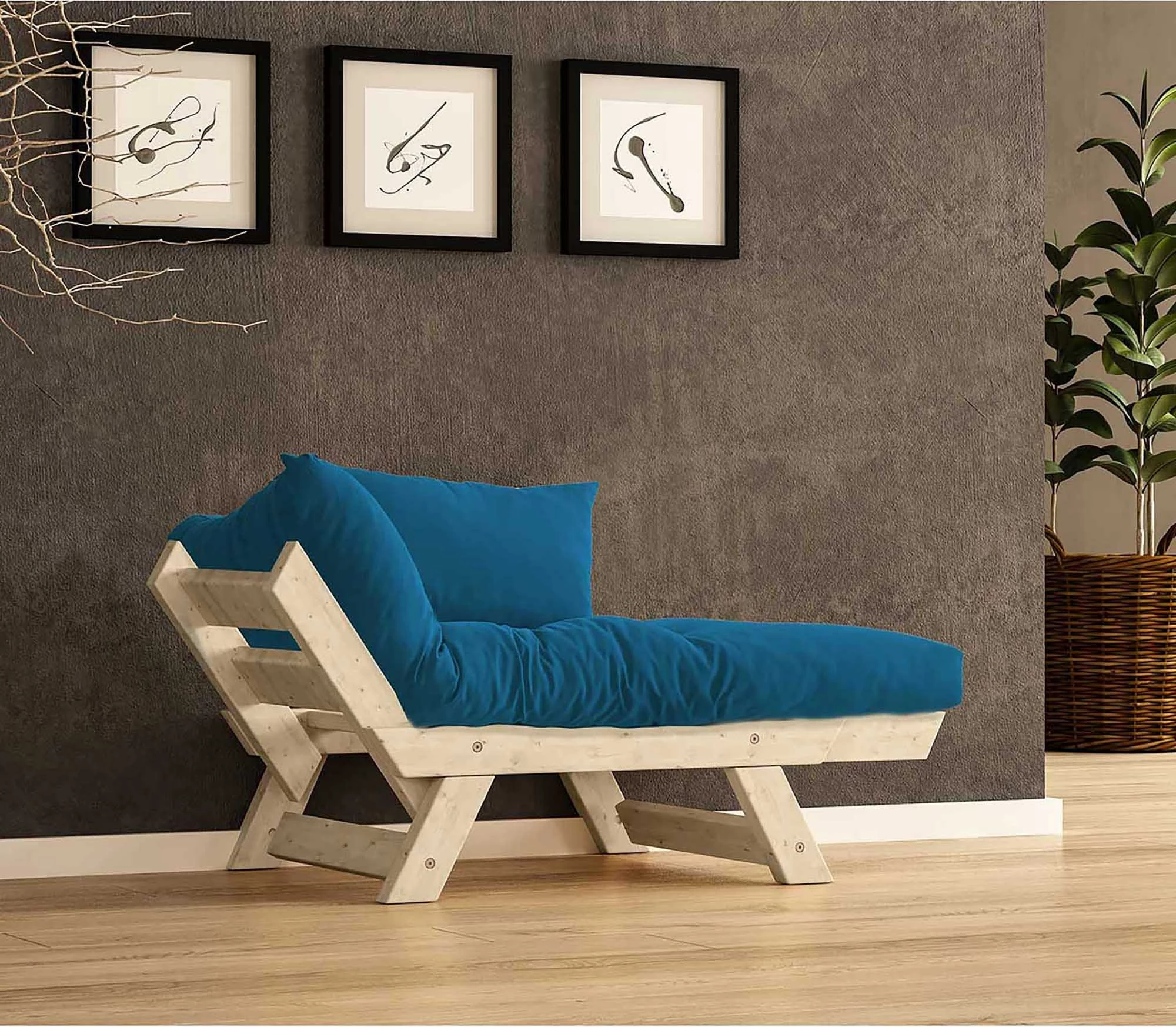 Enosedni vrtni stol Skye Decor, CPT8146-140, naravna in modra