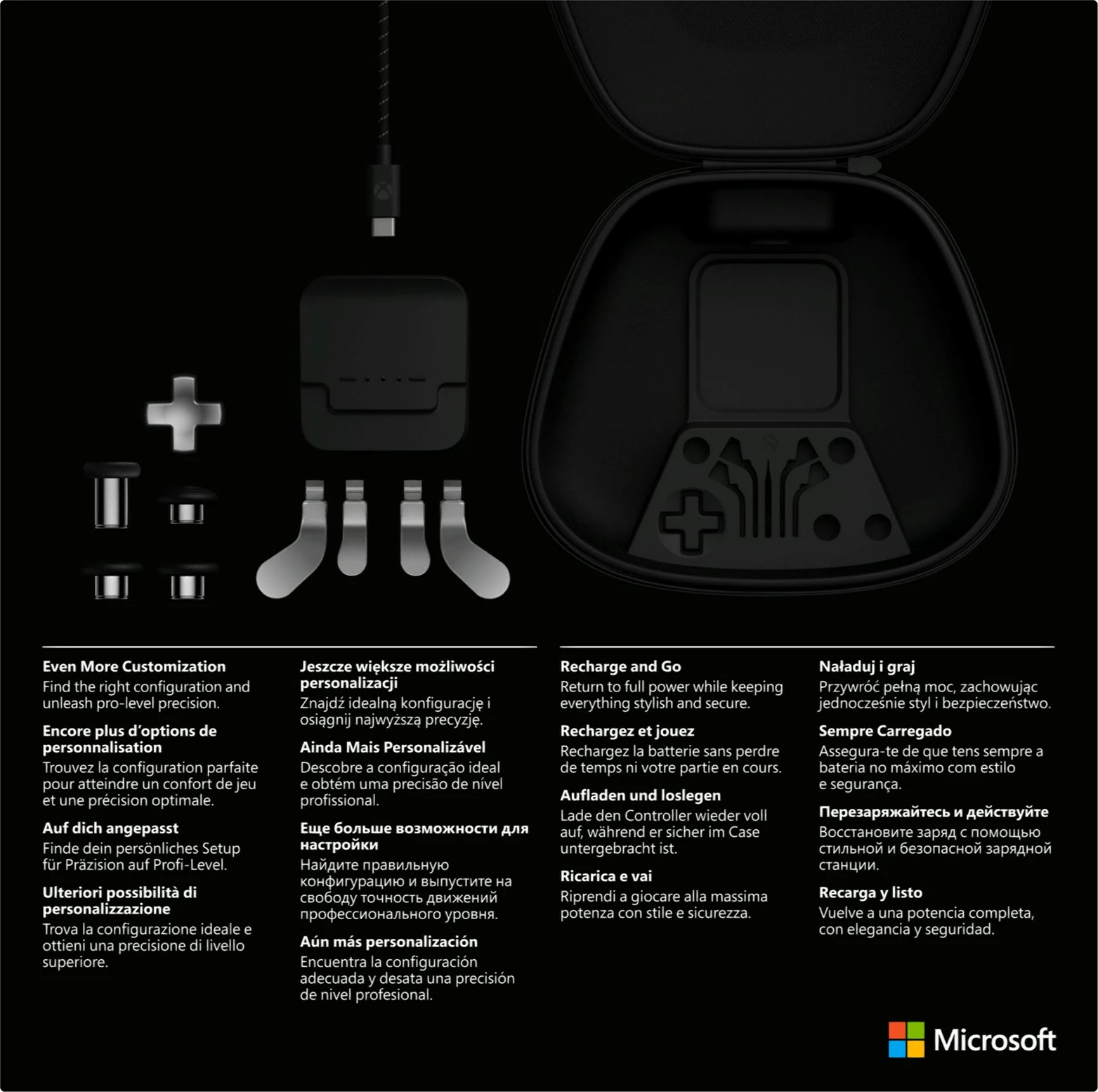 Premium brezžični kontroler za igre Xbox Elite Series 2, Microsoft, PC, Xbox One, črn, USB Type-C
