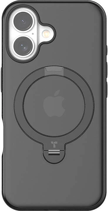 Zaščitna prevleka s prstanom Torras Ostand Spin za iPhone 16 Plus, črna