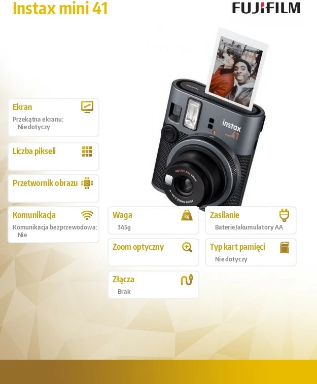 Instant fotoaparat Fujifilm Instax Mini 41, črn