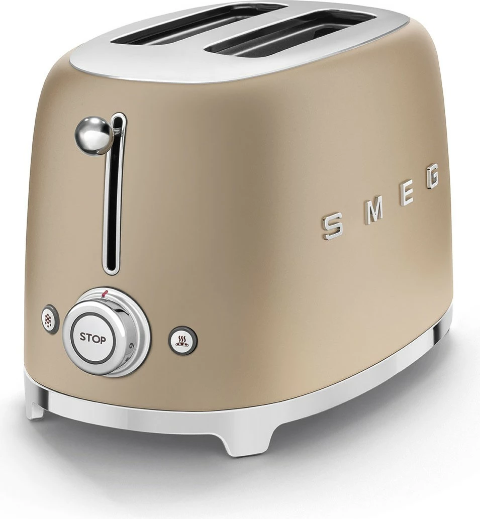 Toster SMEG TSF01CHMEU, 2 rezini, 950 W, zlato/champagne