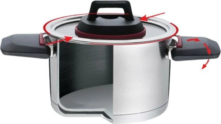 Lonec z zložljivimi ročaji, 4,2 L, nerjaveče jeklo, srebrn, Feel-Maestro MR-3530-22