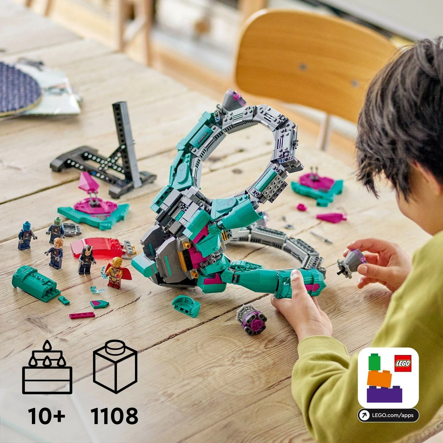 Gradbeni set Novo Guardiansovo plovilo LEGO Marvel Super Heroes, 1108 kosov, večbarven