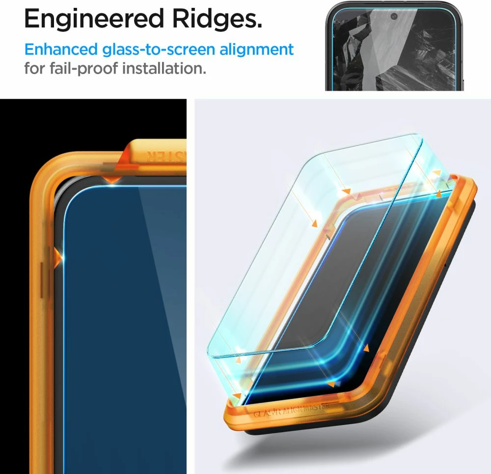 Kaljeno zaščitno steklo za zaslon, Spigen Glas.tR AlignMaster za Google Pixel 8A, 2 kosa