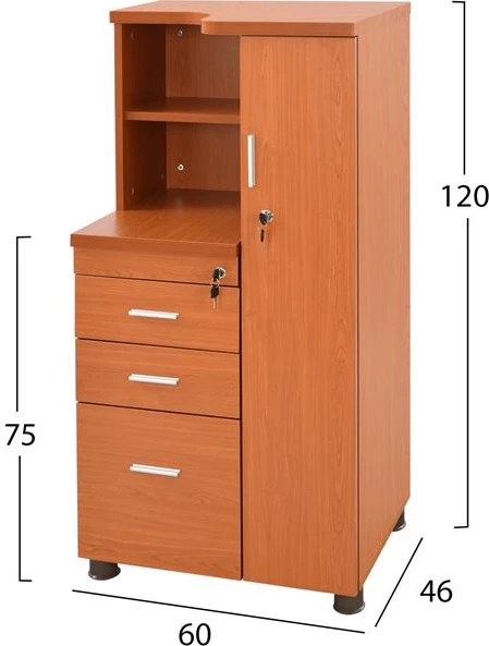 Profesionalna pisarniška omara-garderoba češnjeve barve FH2052.03R 60x46x120