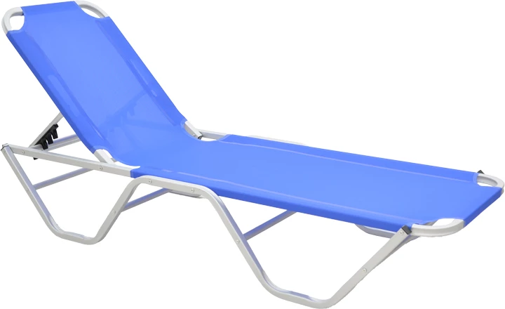 Ležalnik iz aluminija, zložljiv, tekstilen moder, 56x188x30 cm Dessie