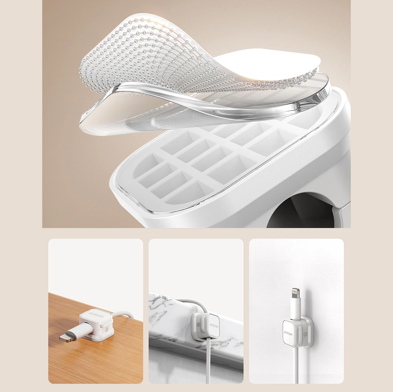 Magnetni organizator kablov Joyroom JR-ZS368, 6 kosov, bel