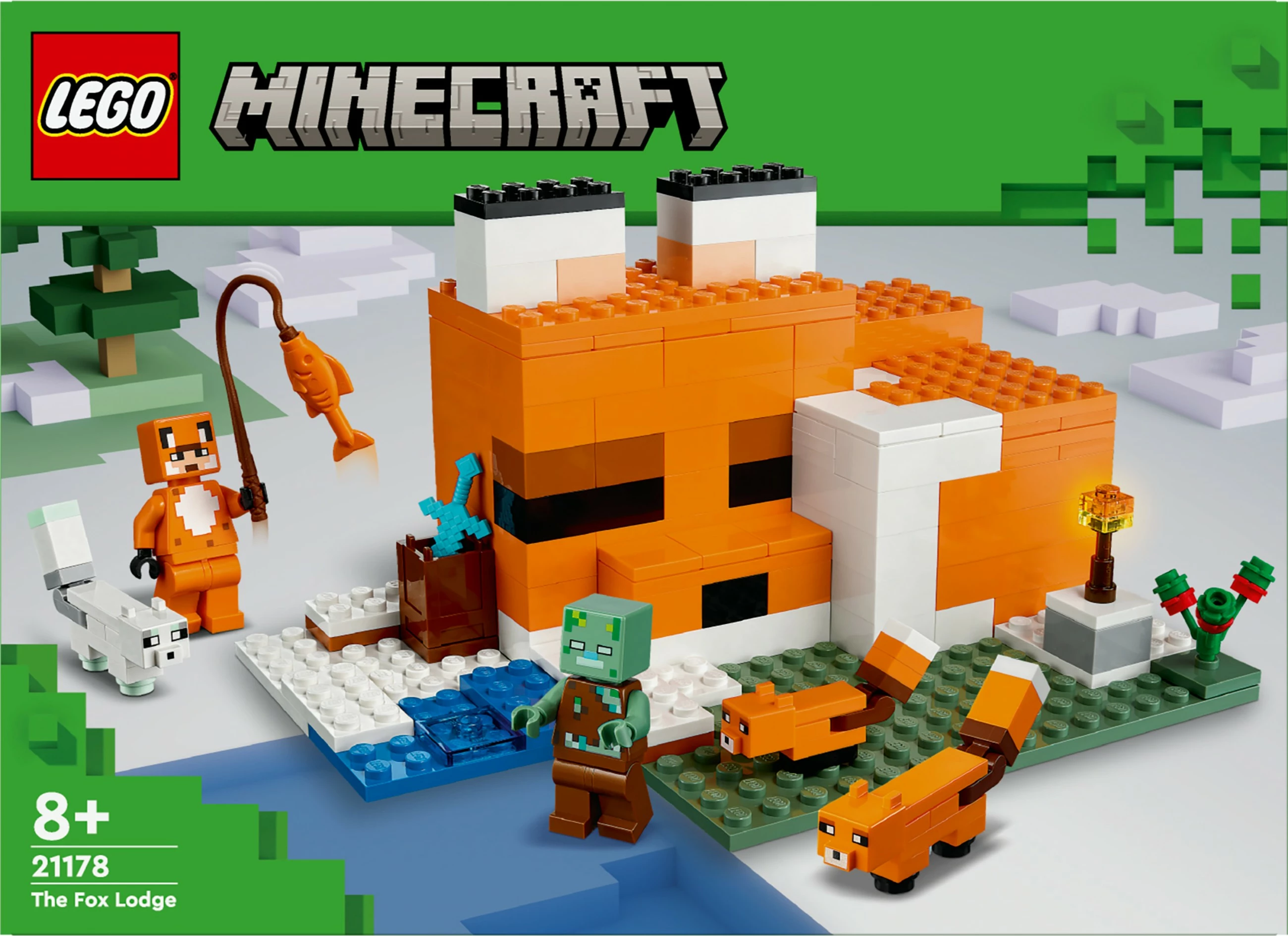 Set za sestavljanje Minecraft The Fox Lodge, 193 kosov, plastika, večbarven