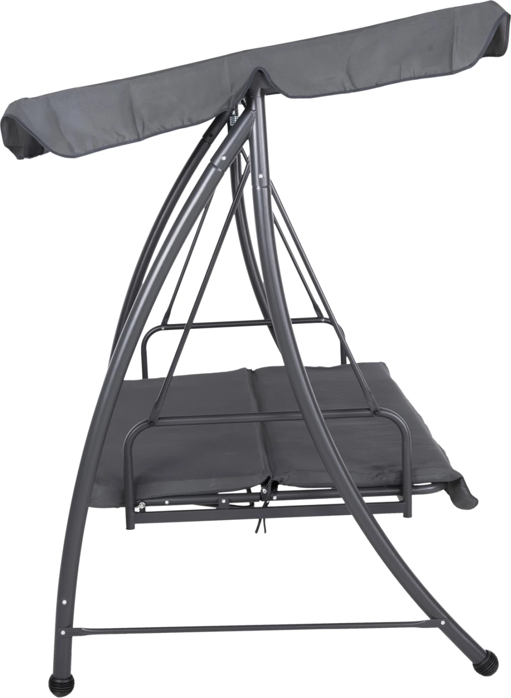 Gugalnica-postelja za verando s senčnikom, 3-sedežna LIKID FH5980.01 kovinski okvir in tkanina v sivi barvi 200x120x164H cm