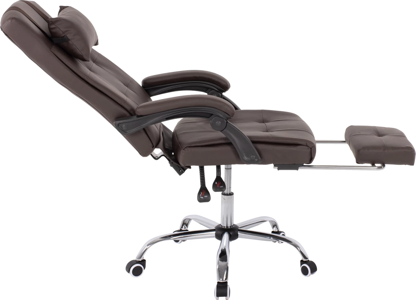 Izvršni pisarniški stol FH1057.19 rjav z zložljivim naslonom za noge 58x71x128Hcm