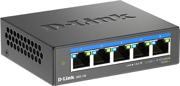 5-portni 2.5G Multi-Gigabit preklopnik D-Link DMS-105, črn