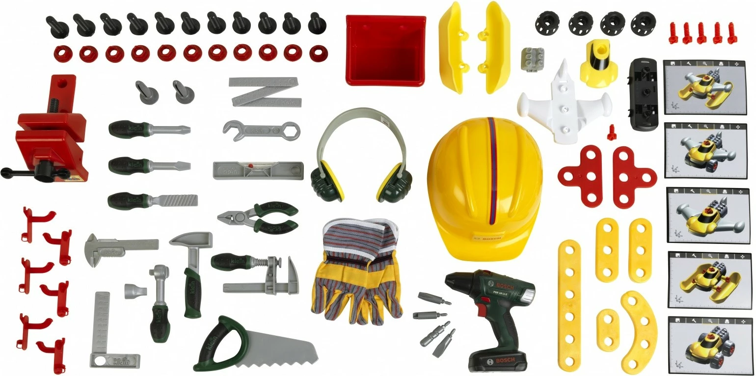 Igralna delovna miza za otroke Bosch Workshop Klein, 81 delov, večbarvna