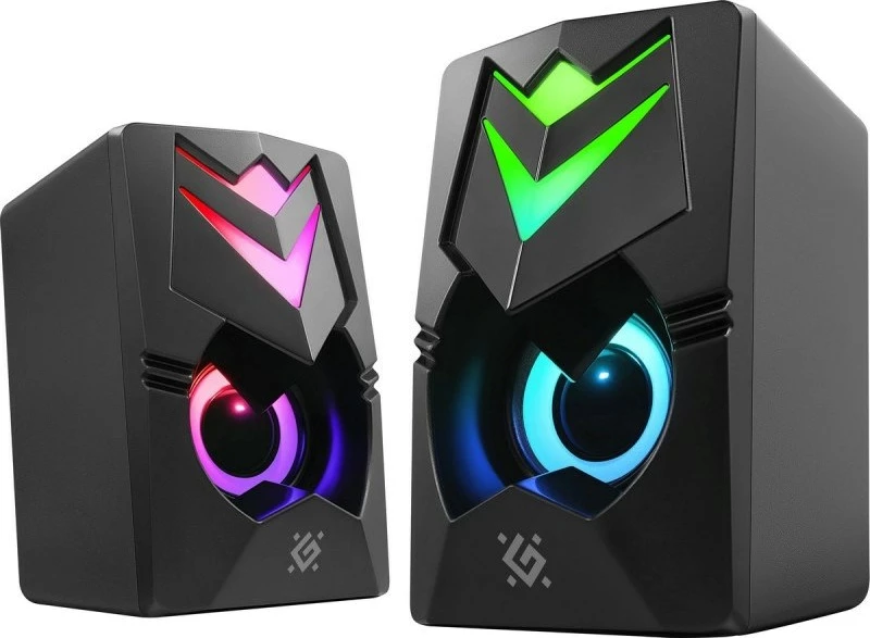 Zvočniki 2.0 za PC, 6W, z LED, Defender J4, črni