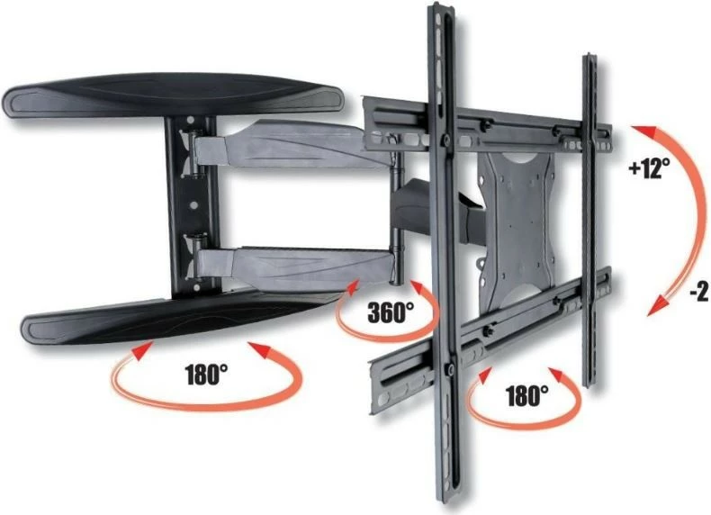 Stenski nosilec za TV 40–65 palcev, Techly 308879, črn