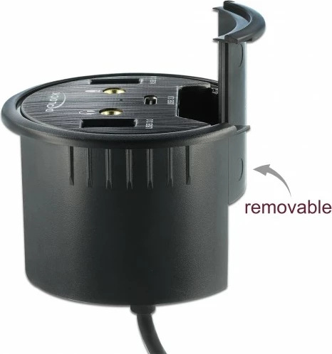 USB razdelilnik DeLOCK, 3 priključki: 1x USB Type-C, 2x USB Type-A, HD-avdio, črn