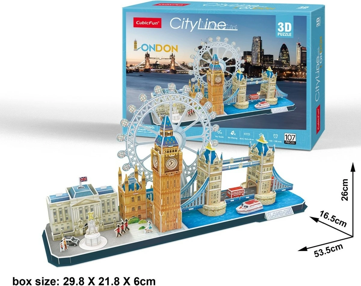 3D sestavljanka City Line London, Cubic Fun, 107 kosov
