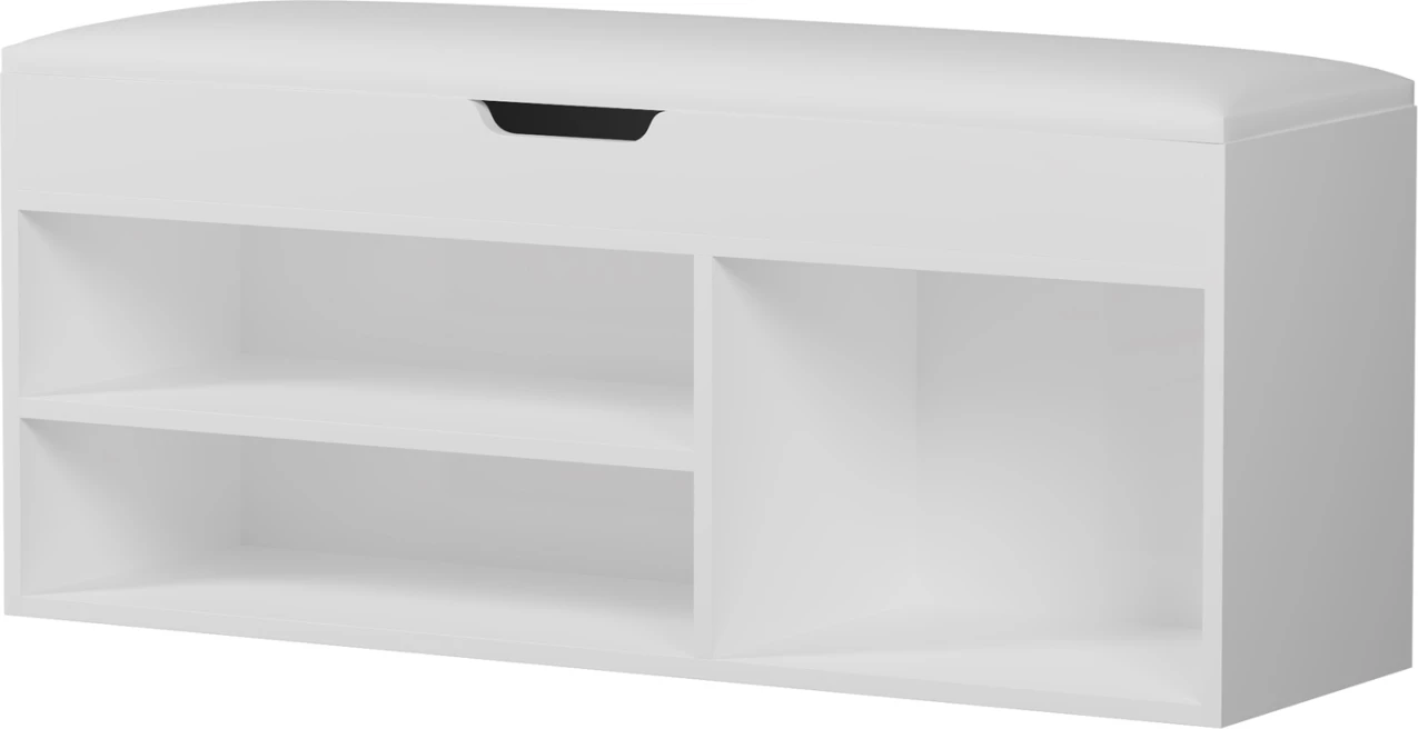 Stojalo za čevlje z sedežem ROMIR FH2478.03 melamin v beli barvi-beli sedež 100x30x44Hcm