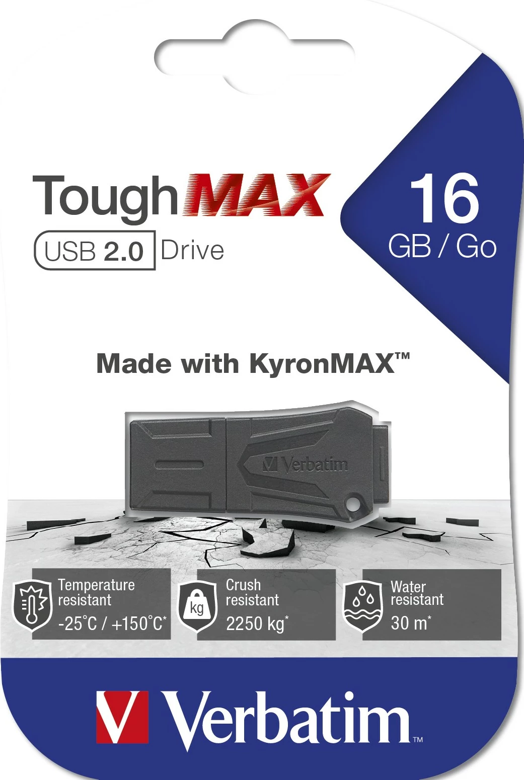Vzdržljiv USB 16 GB, USB Type-A 2.0, črn - Verbatim ToughMAX