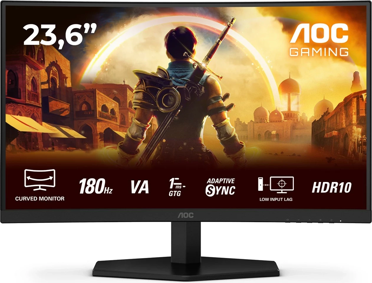 Gaming monitor AOC G4 C24G42E, 23,6", Full HD, 180 Hz, črn