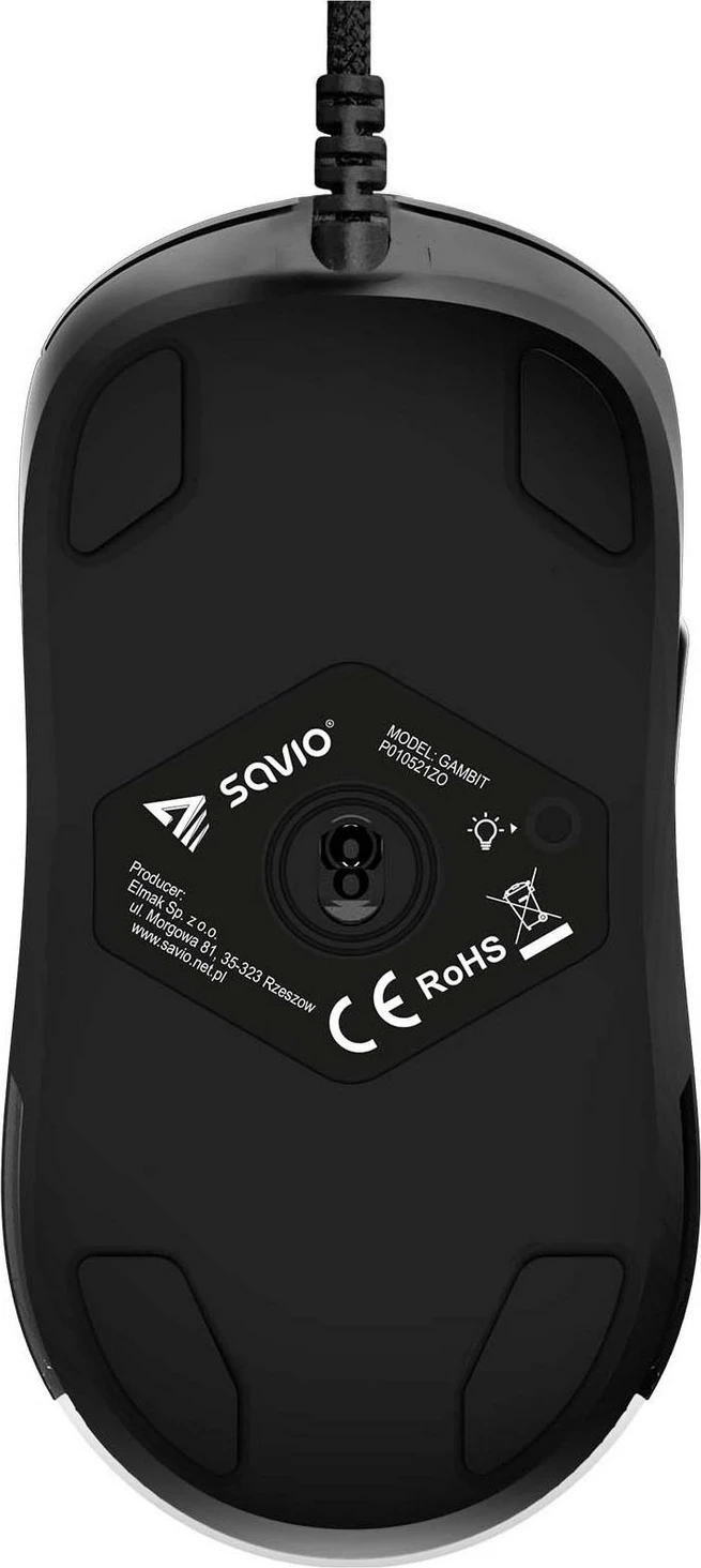 Gaming miš Savio Gambit, RGB, 12000 DPI, črna