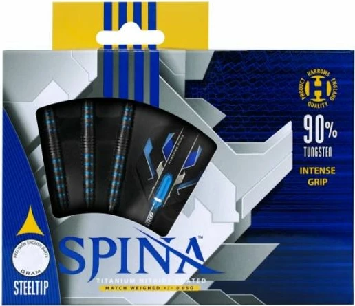 Puščice za dart Harrows Spina, črne, 90% Steeltip