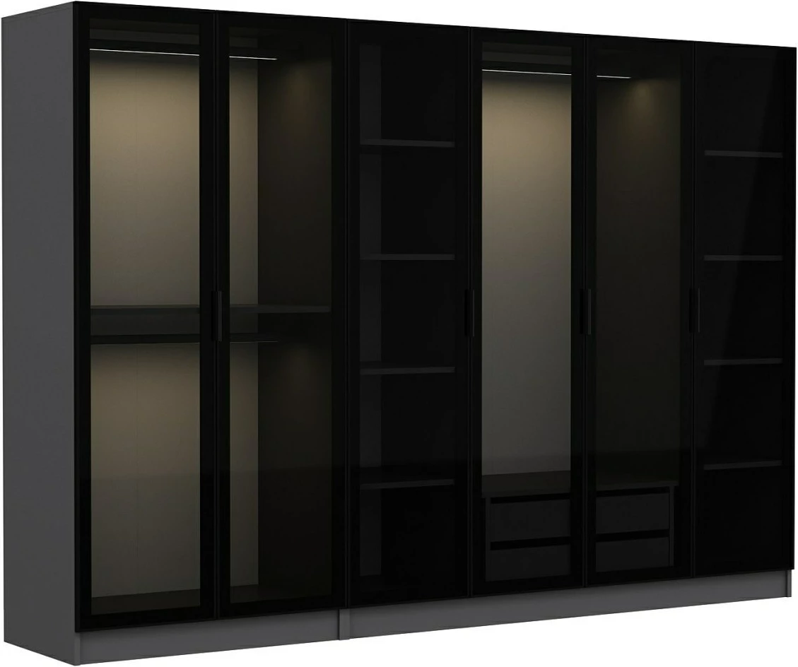 Omara Skye Decor Kale - 6653, antracit črna, 270x190x52 cm