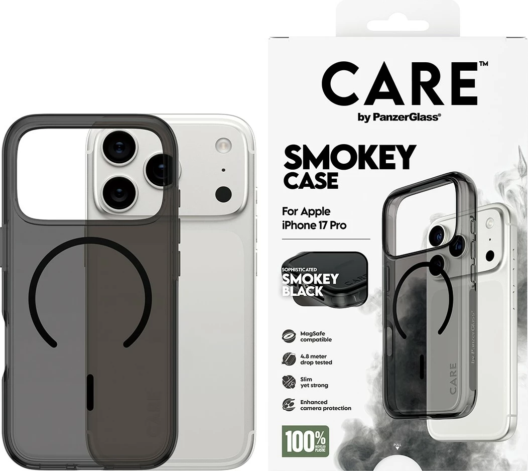 Zaščitni ovitek PanzerGlass Care by Flagship Case Urban EXP, za telefon, MagSafe, prosojno črn
