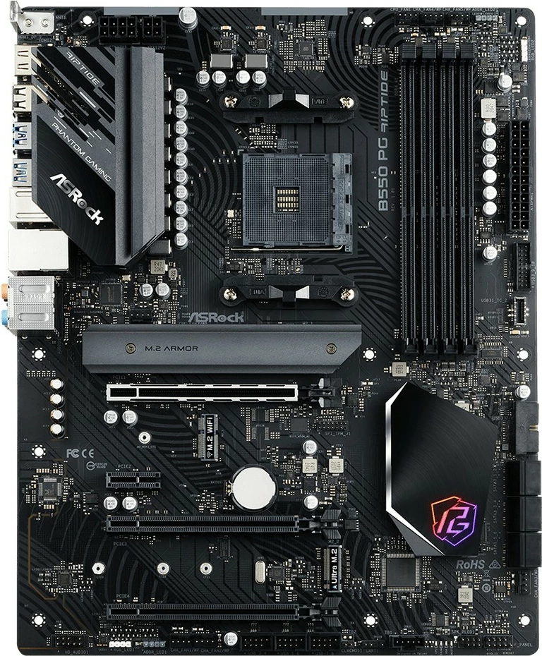 Matična plošča ASRock B550 PG Riptide, ATX, za Ryzen, 128 GB DDR4, Ethernet 2.5G