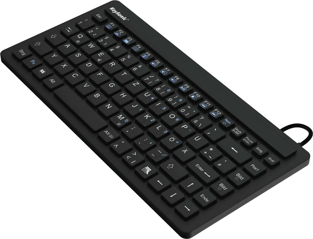 Mini tipkovnica, KeySonic KSK-3230 IN, USB, QWERTY, črna