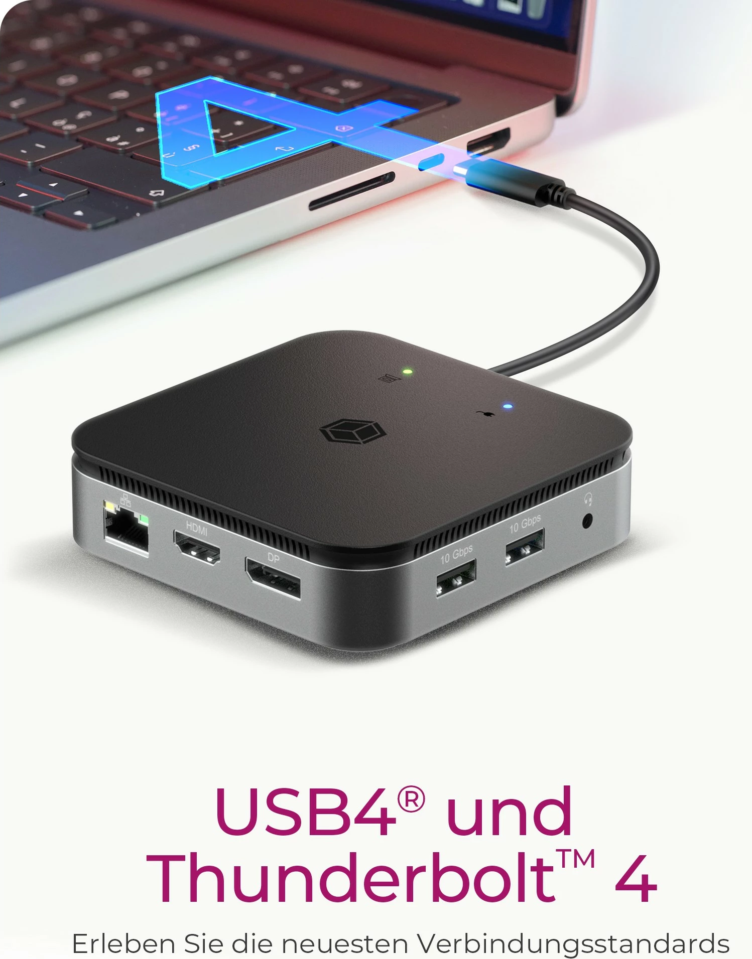 Docking postaja ICY BOX IB-DK8801-TB, USB4, 7 vrat, 60 W, antracit