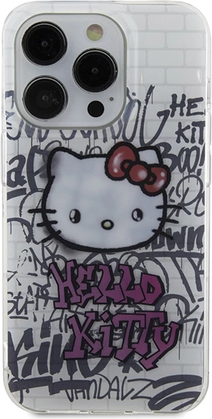 Ovitek Hello Kitty IML Kitty On Bricks Graffiti za iPhone 14 Pro Max, bel