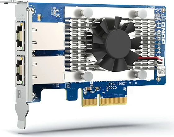 Omrežna karta QNAP QXG-10G2T, PCIe, 2x RJ-45, 10Gb/s, modra