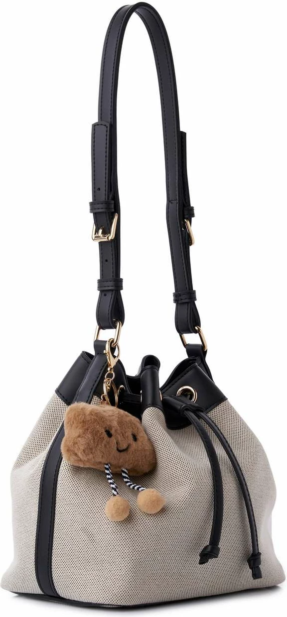 Torba za čez ramo Vera Lucky Bees, črna/krem