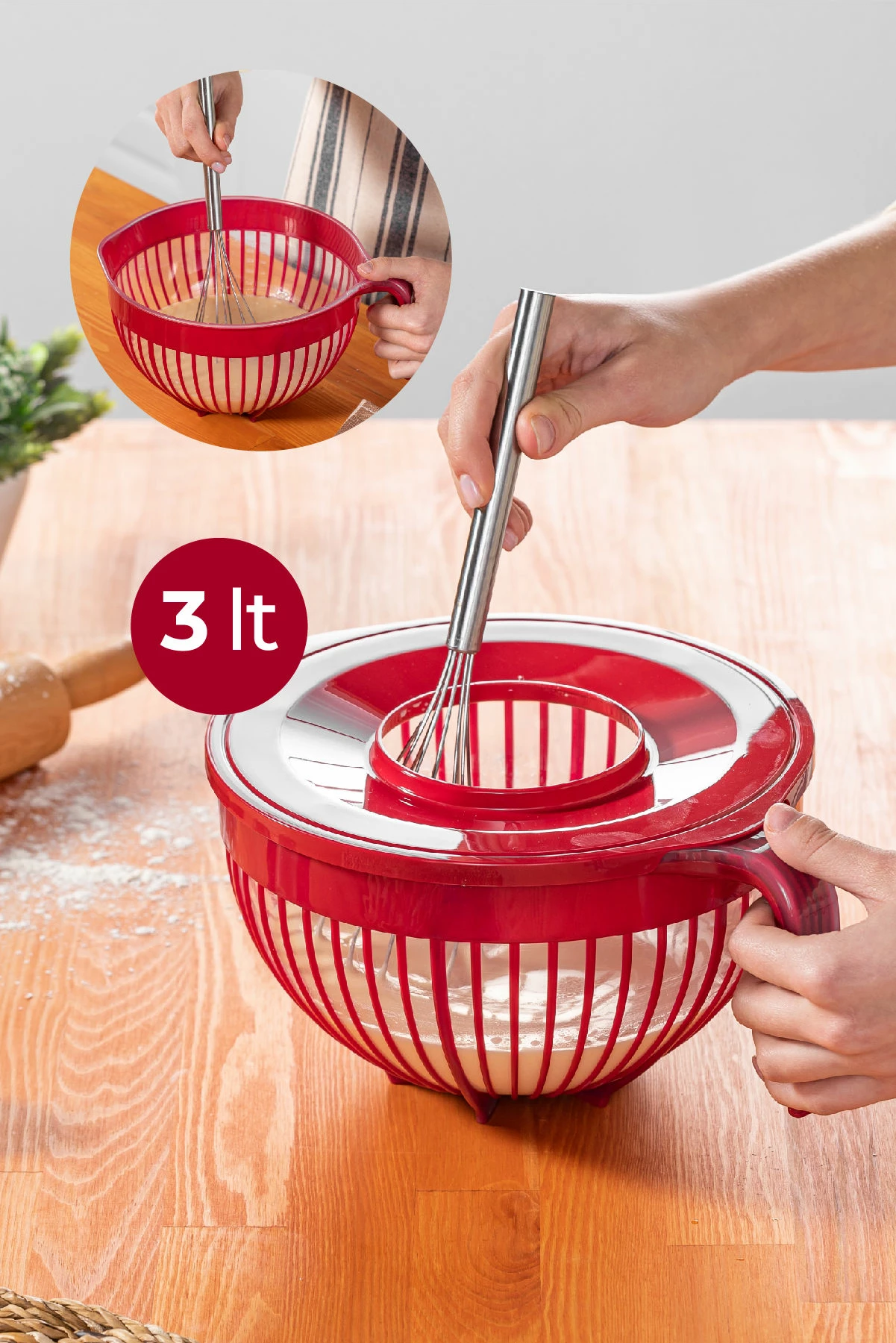 Pokrov za blender, 3 l, rdeč, Hermia BNM-0971