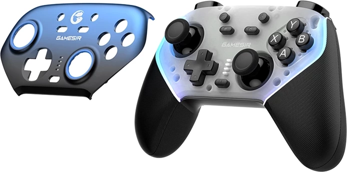 Brezžični krmilnik za igre GameSir SuperNova T4n Pro, modra, PC/Nintendo Switch/iOS/Android, 2,4 GHz/Bluetooth/USB-C, 1000 Hz, baterija 1000 mAh, z dokom za polnjenje