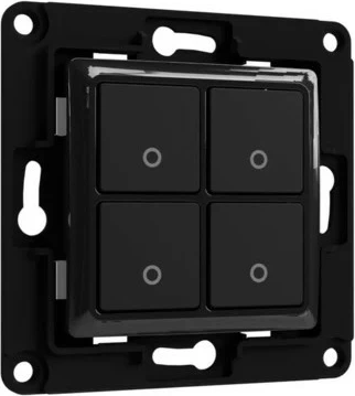 Stikalo s štirimi gumbi, Shelly, plastika, črno