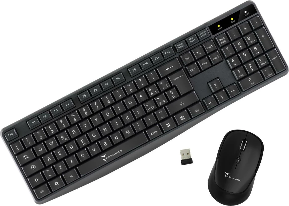 Brezžični komplet tipkovnice in miške Techmade TM-KM001, črn