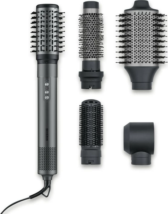 Električna krtača za lase Severin WL 0683, 1500 W, 4 nastavki, antracit/srebrna