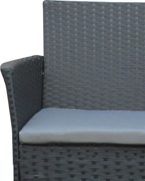 Vrtni lounge set Calmness, 4-delni rattan črn, blago sivo