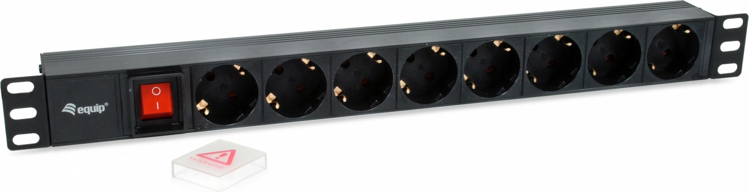 Porazdelnik napajanja (PDU) Equip, 8-vrat, C14, 1U, plastika, črn