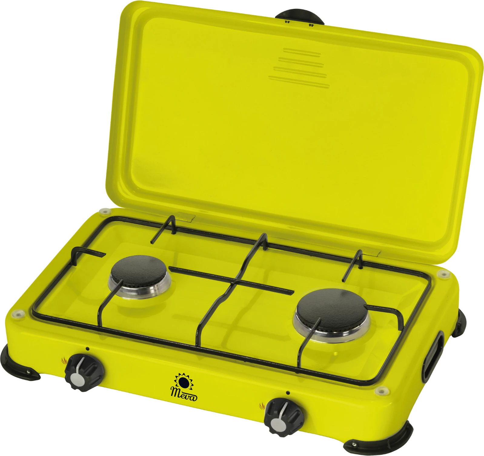 Plinski štedilnik za kampiranje Meva BASIC 2, 2 gorilnika, kovina, zelen